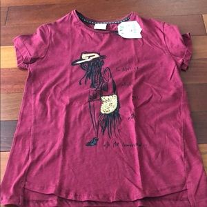 Zara maroon tee